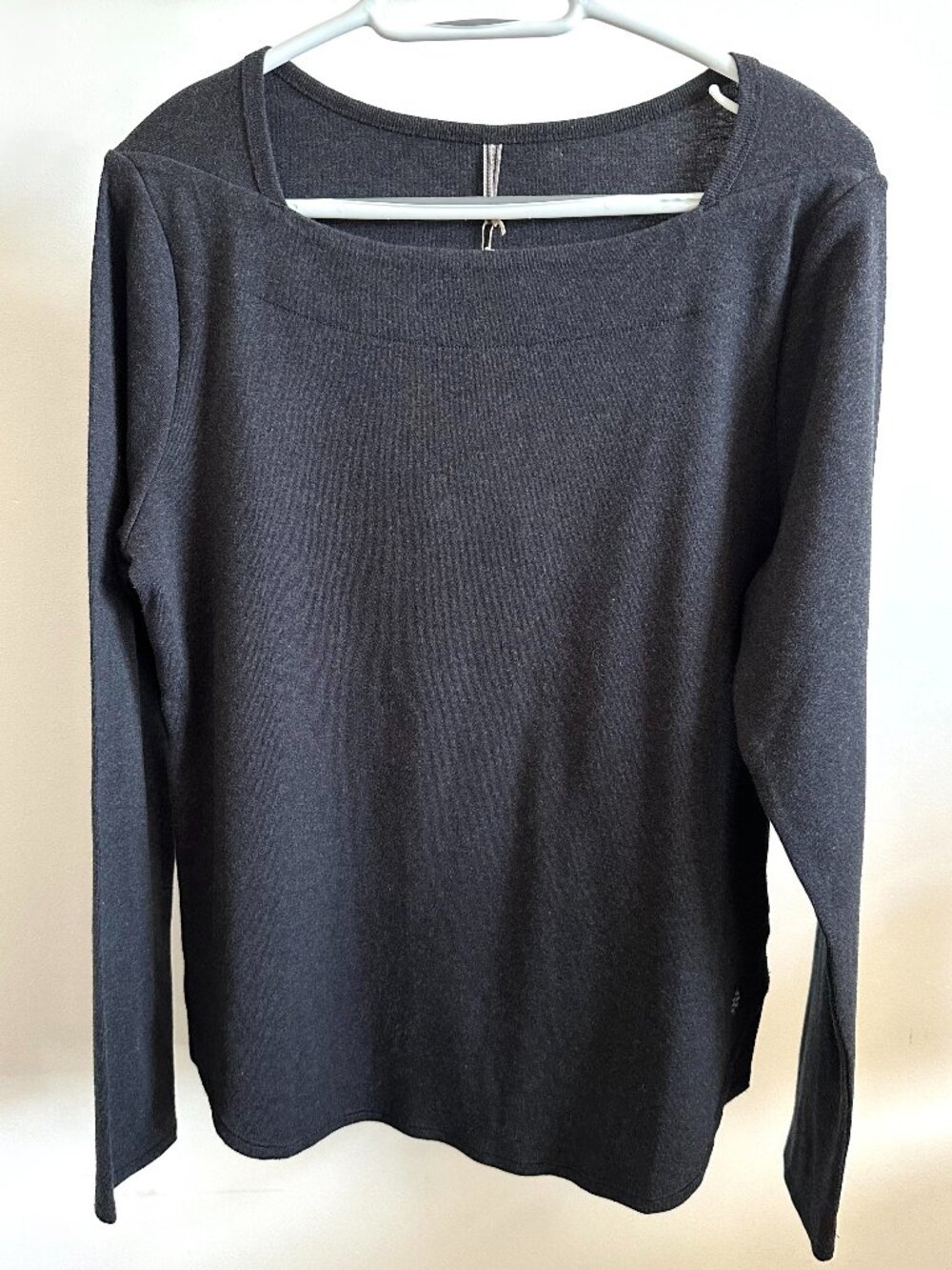 NWT Royal Robbins Kickback Square Neck Long Sleeve Top Charcoal Grey